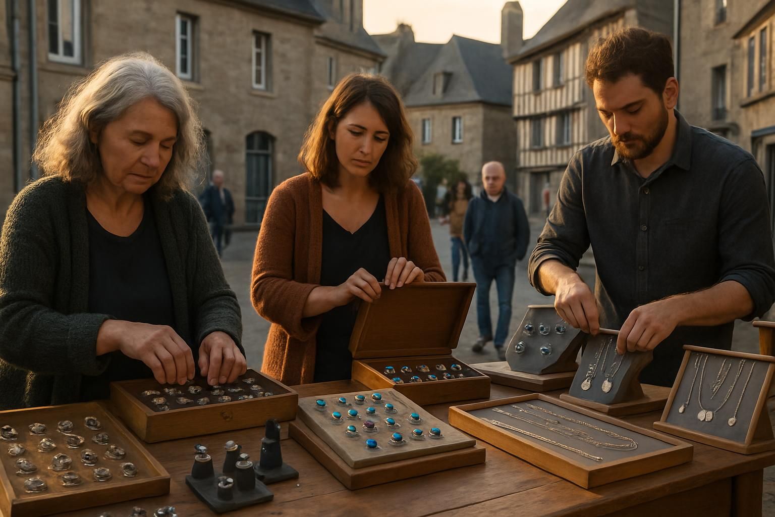 à lannion, découvrez les bijoux de bagatelle, précieux trésors créés avec passion. leurs créateurs, fiers et attachés à leurs œuvres, partagent leur émotion avant de quitter la place.