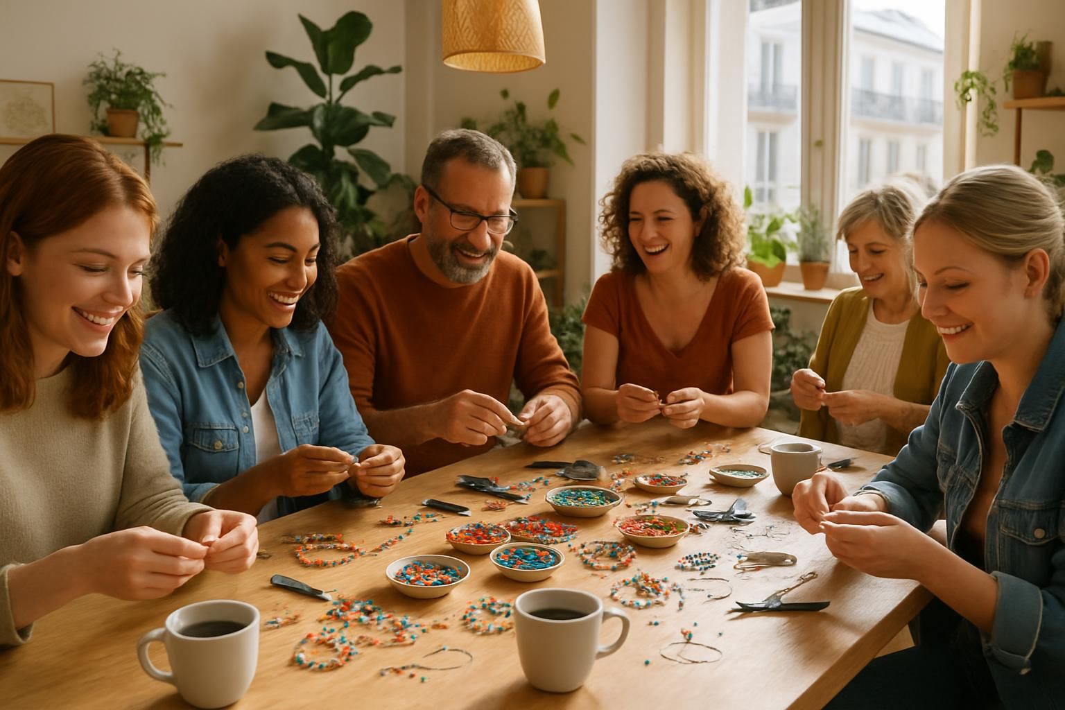à nantes, participez aux « bijoux party » : des moments conviviaux pour créer des bijoux tout en partageant un café et de bonnes conversations.
