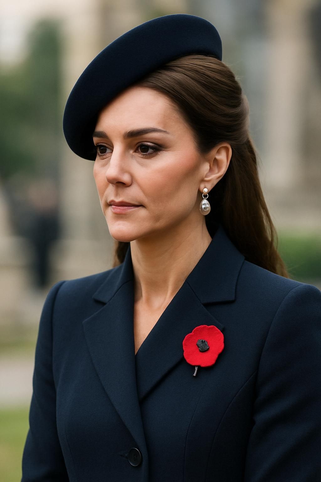 pour l'anzac day, kate middleton illumine sa tenue en portant les boucles d’oreilles emblématiques de lady di, rendant hommage à la mémoire et au style intemporel de la princesse.