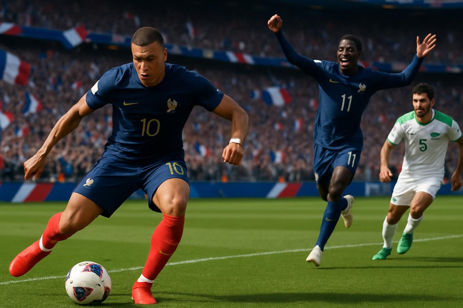 revivez les moments forts du match france-irak avec mbappé irrésistible et dembélé libéré, et découvrez les trois buts spectaculaires des bleus en vidéo.