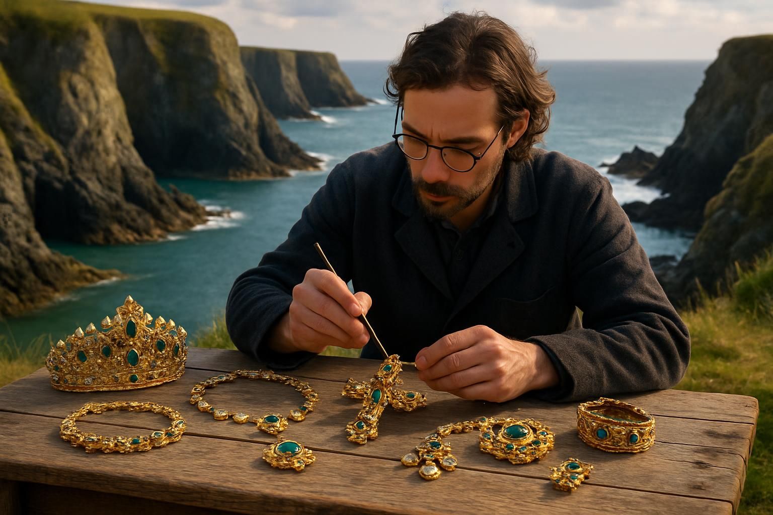 découvrez comment l'artiste redonne vie aux précieux joyaux de la reine, disparus lors du vol au louvre, à travers une exposition unique à belle-île.