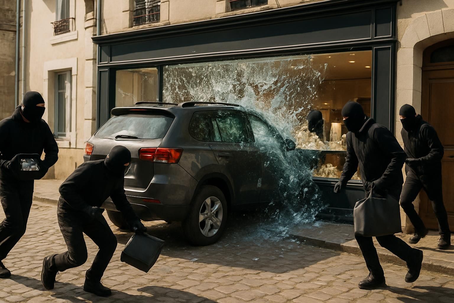 un braquage spectaculaire secoue la loire : des malfaiteurs utilisent une voiture-bélier pour dévaliser une maison de bijoux renommée, s’emparant d’un butin précieux.