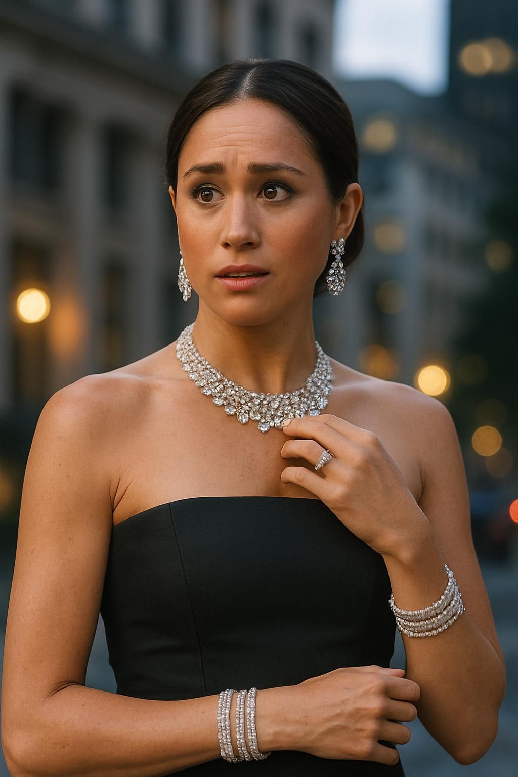 meghan markle affiche des bijoux luxueux, suscitant des préoccupations quant à un possible risque d'enlèvement.